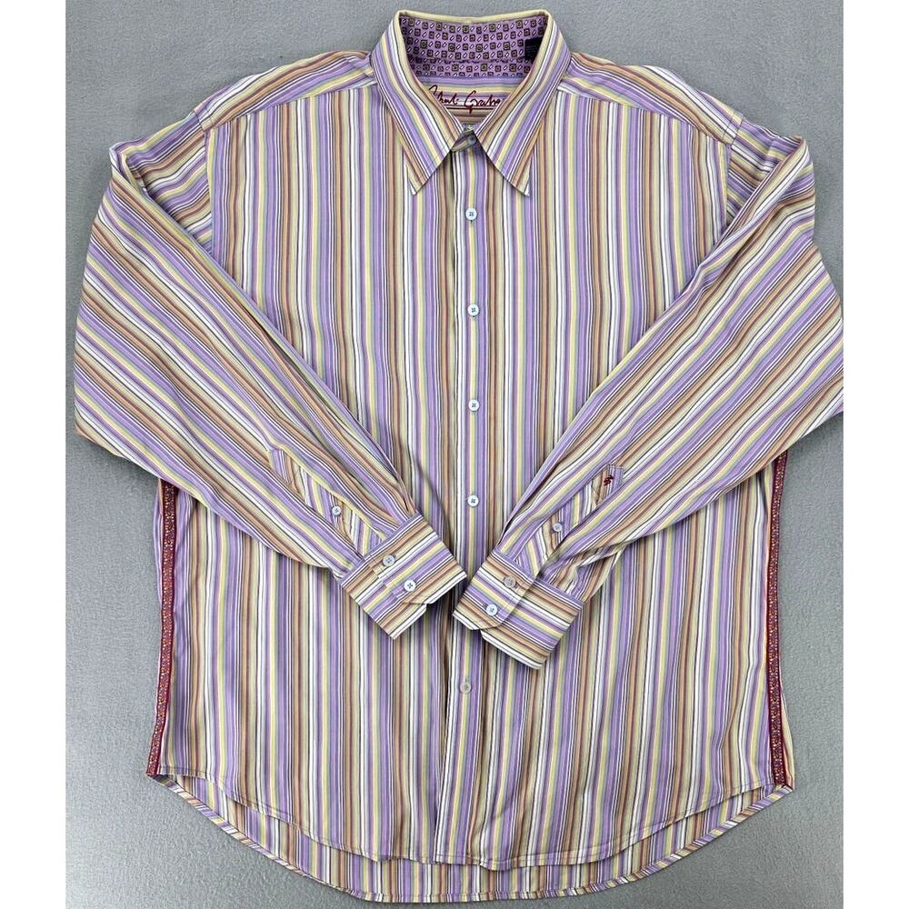 Robert Graham Knowledge Wisdom Truth Stripe Shirt 2XL Cotton